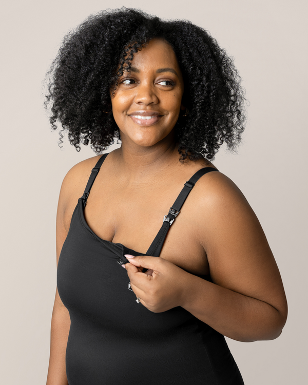 Kindred Bravely Stella Hands-Free Pumping & Nursing Nightgown Black