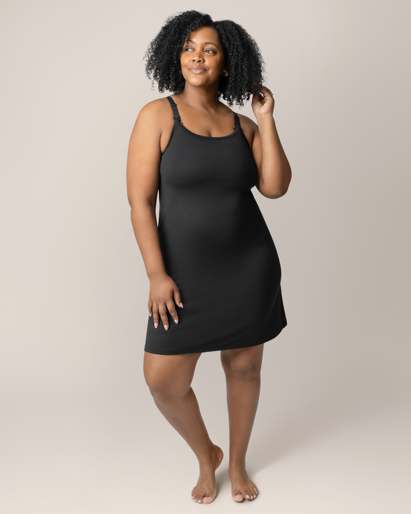 kindred bravely Stella Hands-Free Pumping & Nursing Nightgown Black