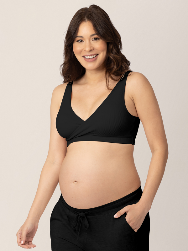 Kindred Bravely Sublime® Adjustable Crossover Nursing & Lounge Bra Black