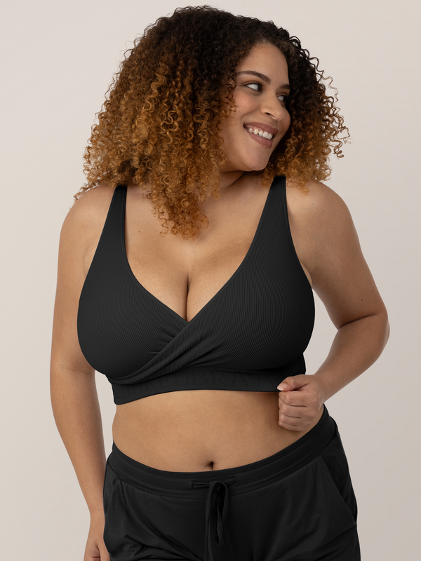 Kindred Bravely Sublime® Adjustable Crossover Nursing & Lounge Bra Black