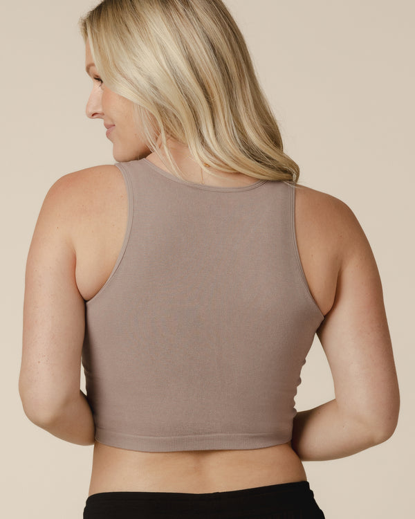 Kindred Bravely Sublime® Bamboo Hands-Free Pumping Longline Bra Top Taupe