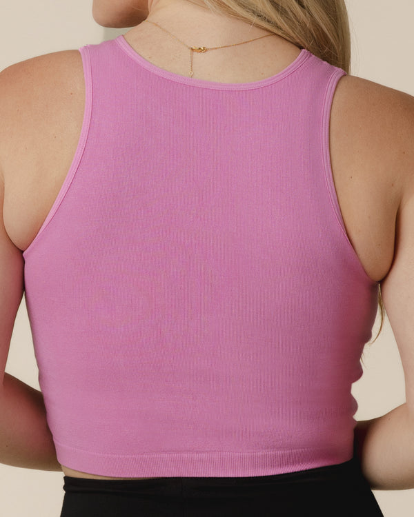 Kindred Bravely Sublime® Bamboo Hands-Free Pumping Longline Bra Top Soft Fuchsia