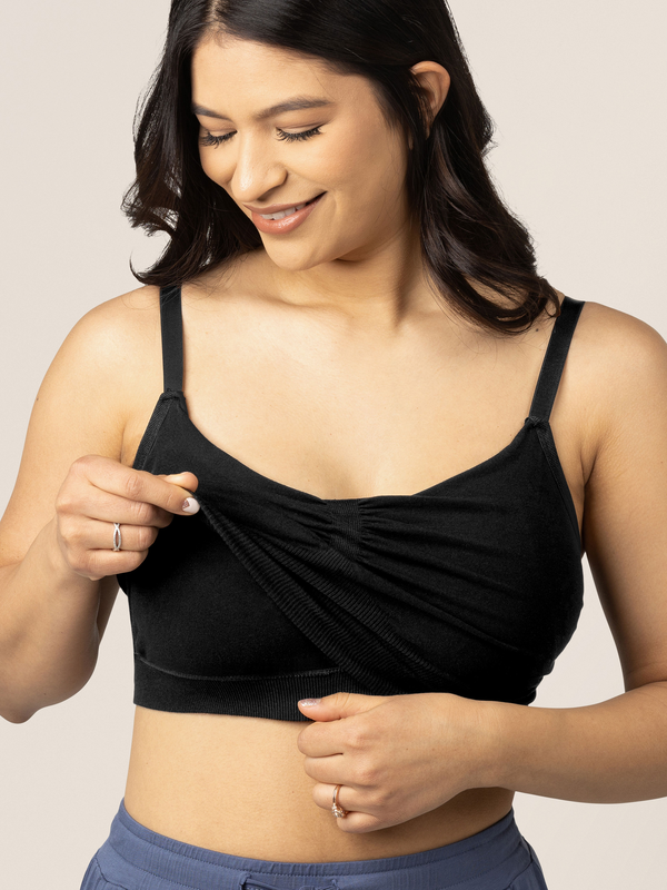 Kindred Bravely Sublime® Bamboo Hands-Free Pumping Lounge & Sleep Bra Black