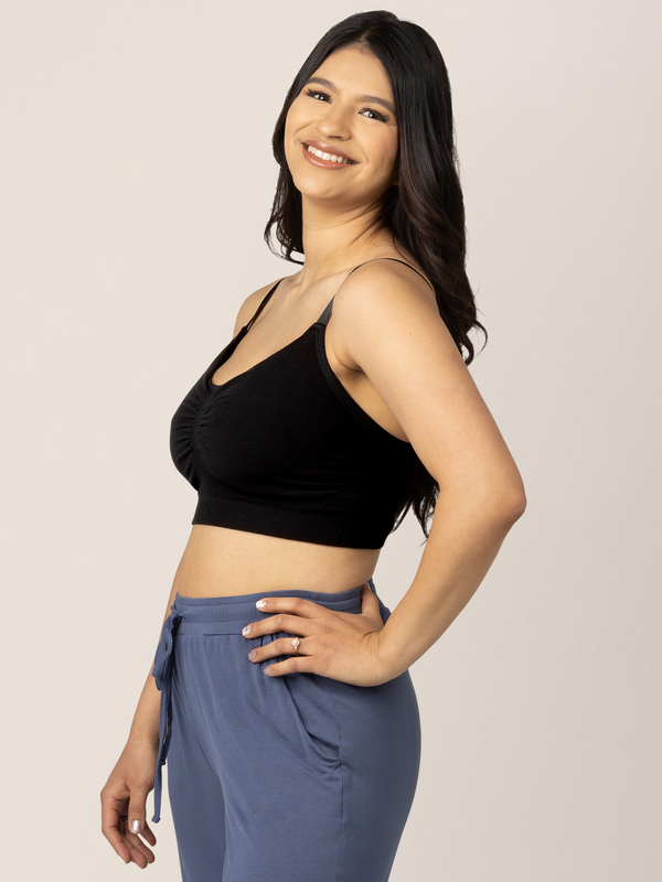 Kindred Bravely Sublime® Bamboo Hands-Free Pumping Lounge & Sleep Bra Black
