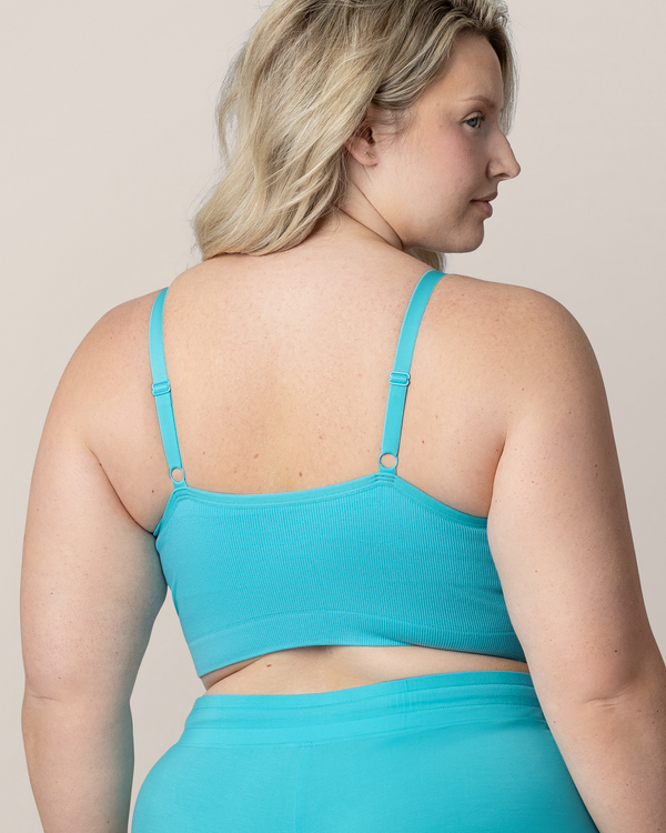 Kindred Bravely Sublime® Bamboo Hands-Free Pumping Lounge & Sleep Bra Aquamarine