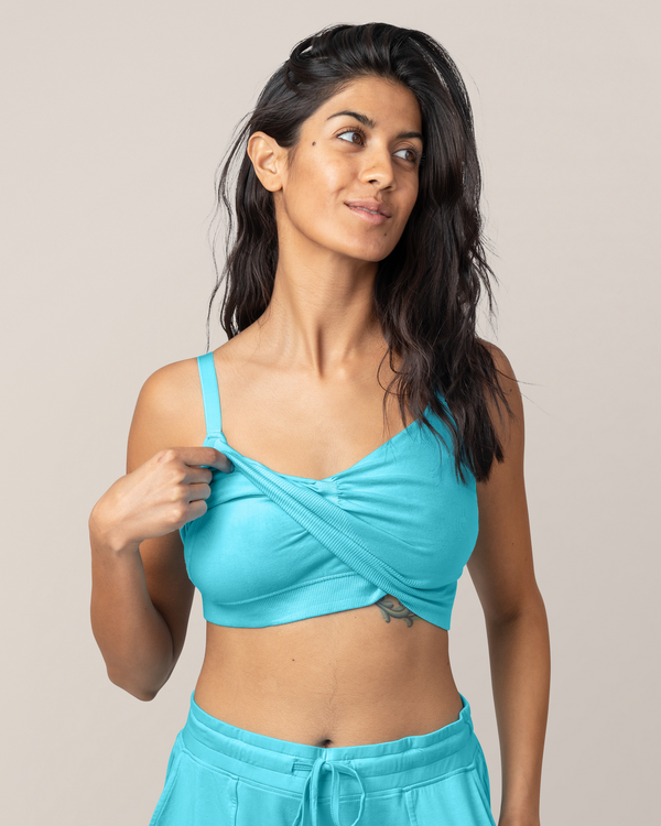 Kindred Bravely Sublime® Bamboo Hands-Free Pumping Lounge & Sleep Bra Aquamarine