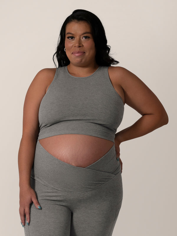 Kindred Bravely Sublime® Bamboo Maternity & Nursing Longline Bra Top Charcoal