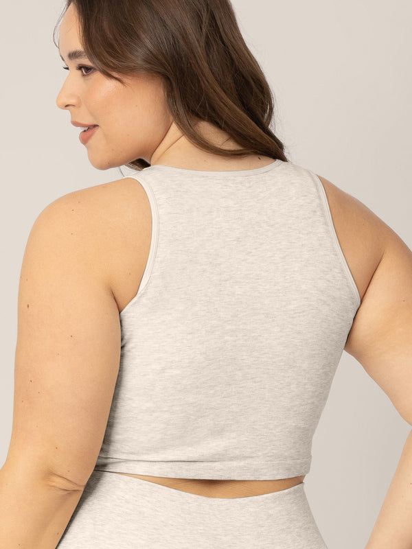 Kindred Bravely Sublime® Bamboo Maternity & Nursing Longline Bra Top Oatmeal Heather