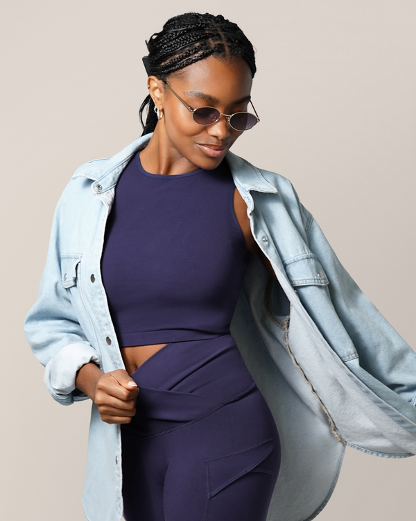 Kindred Bravely Sublime® Bamboo Maternity & Nursing Longline Bra Top Navy