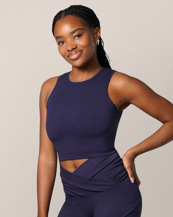kindred bravely Sublime® Bamboo Maternity & Nursing Longline Bra Top Navy