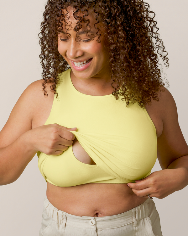 Kindred Bravely Sublime® Bamboo Maternity & Nursing Longline Bra Top Light Lemon