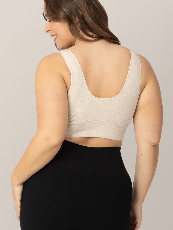 Kindred Bravely Sublime® Bamboo Maternity & Nursing Plunge Bra Oatmeal Heather