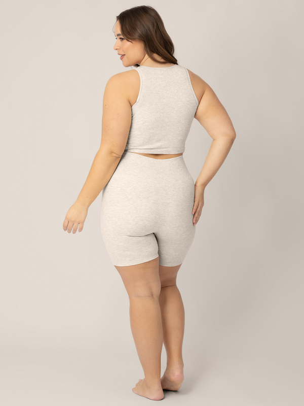 Kindred Bravely Sublime® Bamboo Maternity & Postpartum Bike Short Oatmeal Heather