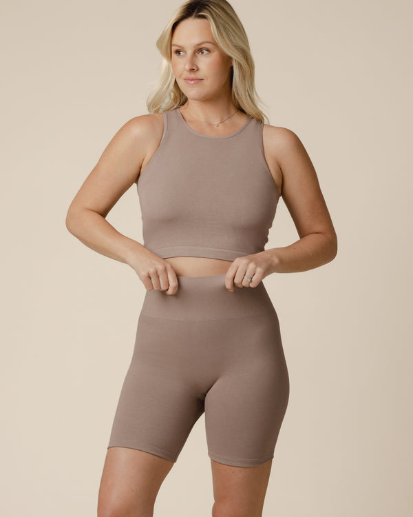 kindred bravely Sublime® Bamboo Maternity & Postpartum Bike Short Taupe