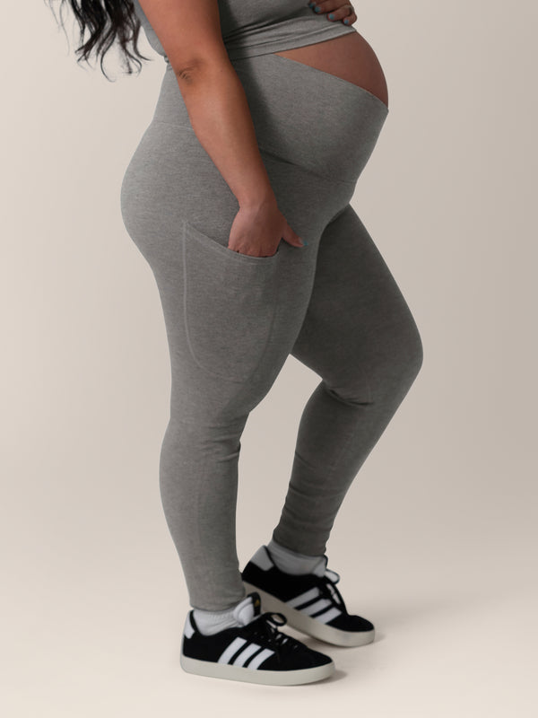 Kindred Bravely Sublime® Bamboo Maternity & Postpartum Crossover Legging Charcoal
