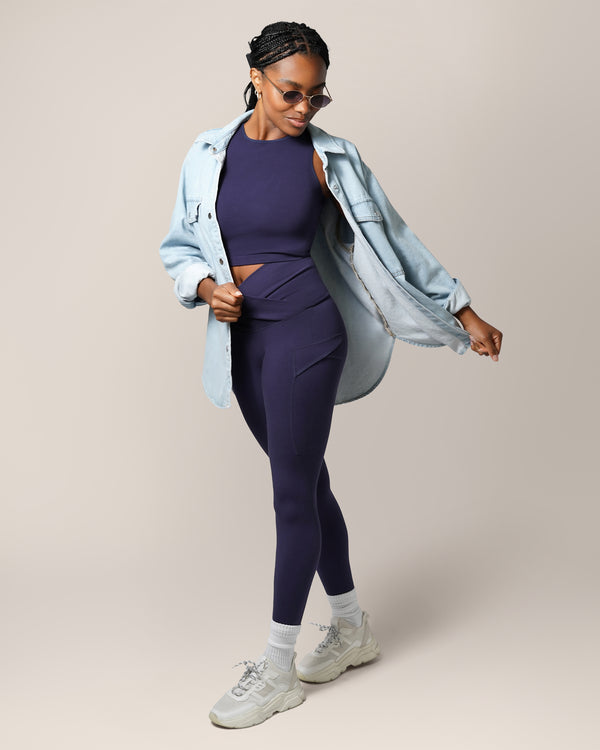 Kindred Bravely Sublime® Bamboo Maternity & Postpartum Crossover Legging Navy