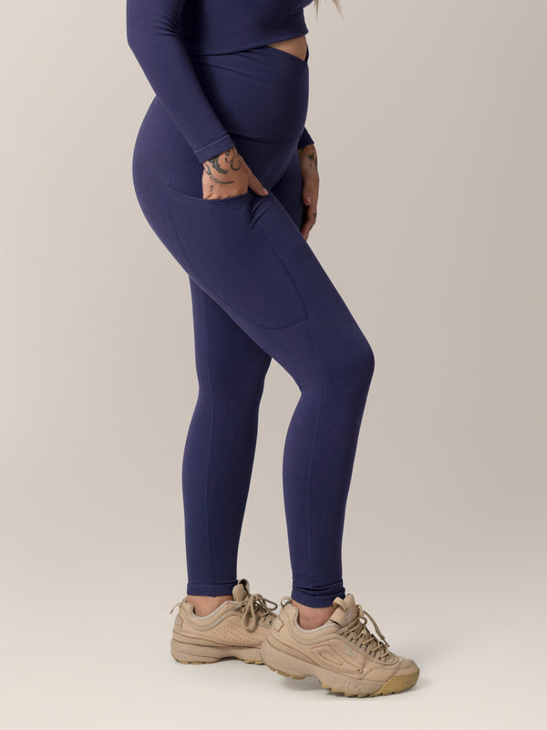 Kindred Bravely Sublime® Bamboo Maternity & Postpartum Crossover Legging Navy