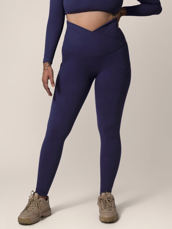 Kindred Bravely Sublime® Bamboo Maternity & Postpartum Crossover Legging Navy