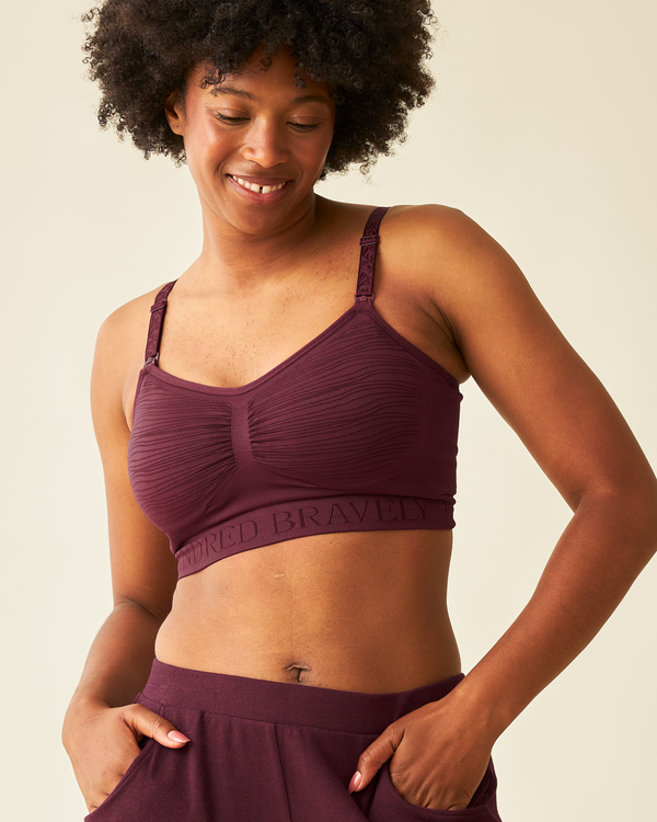 kindred bravely Sublime® Hands-Free Pumping & Nursing Bra Deep Burgundy