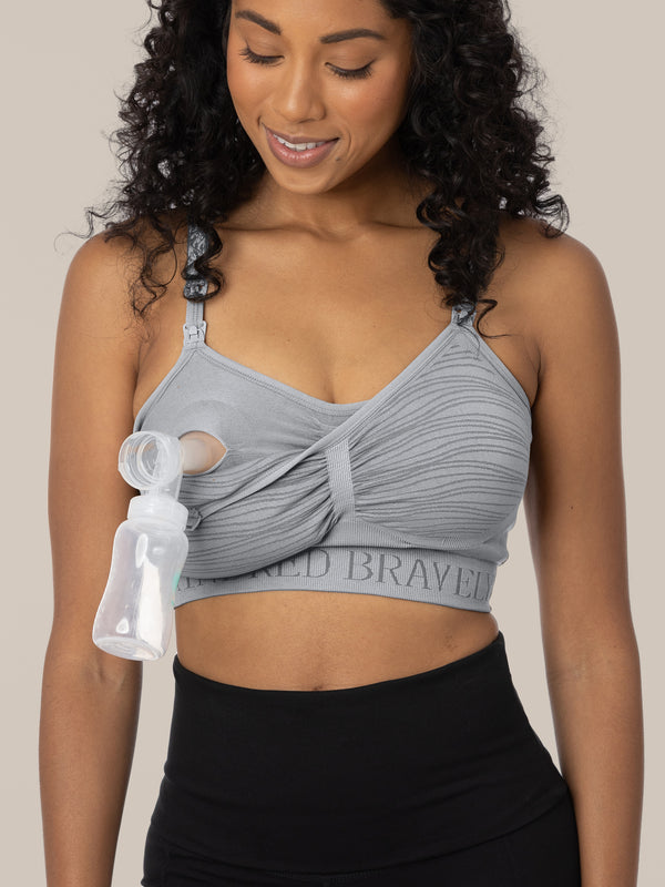 Kindred Bravely Sublime® Hands-Free Pumping & Nursing Bra Grey