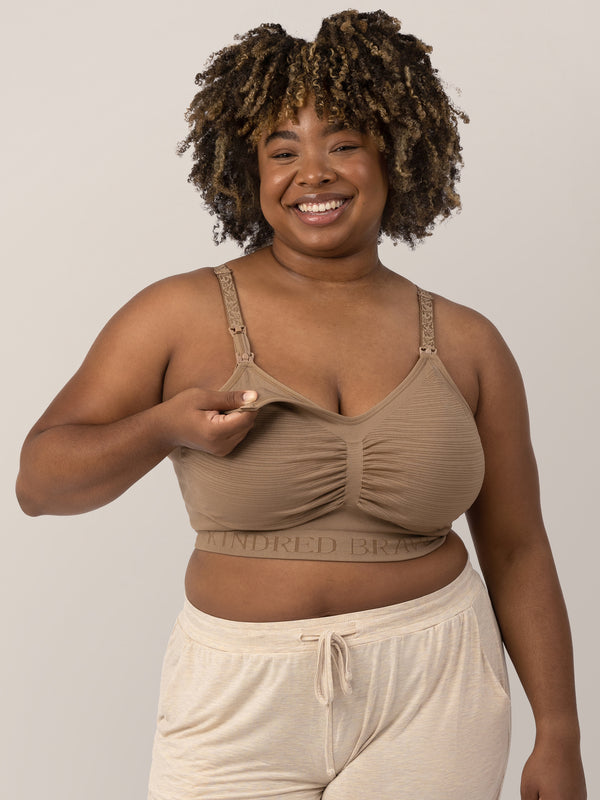 Kindred Bravely Sublime® Hands-Free Pumping & Nursing Bra Latte