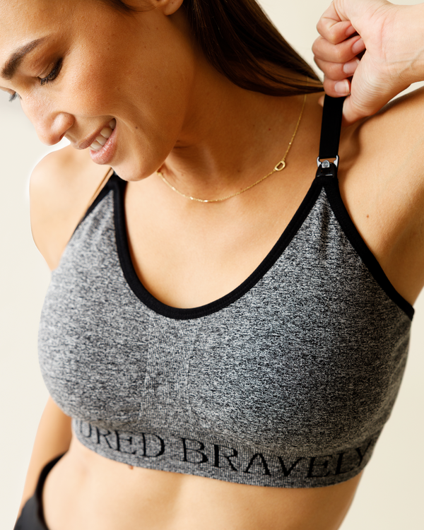 Kindred Bravely Sublime® Nursing Sports Bra Heather Grey