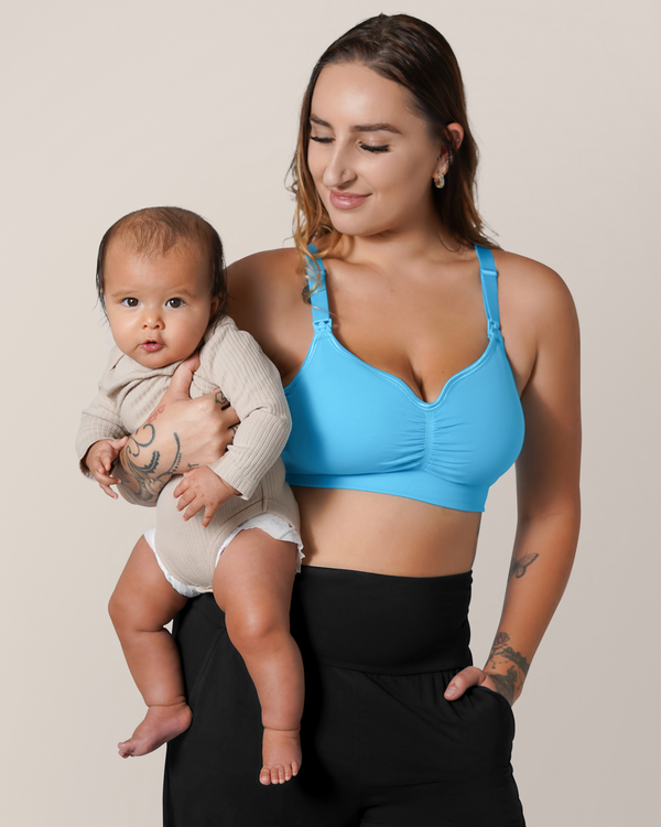 kindred bravely Tatum Seamless Maternity & Nursing Bralette Lagoon Blue