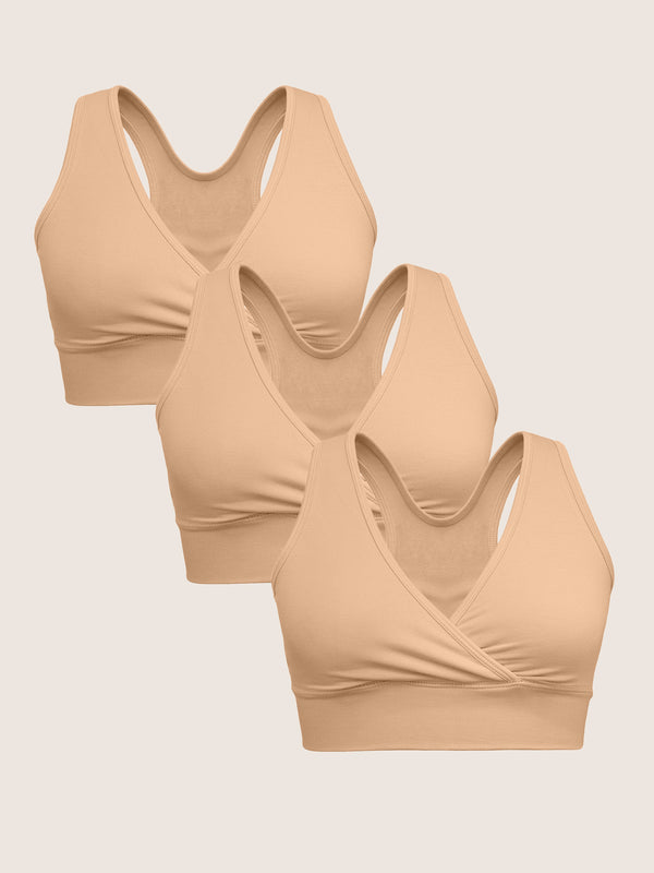 kindred bravely Wash Wear Spare® French Terry Nursing Bra Pack Beige