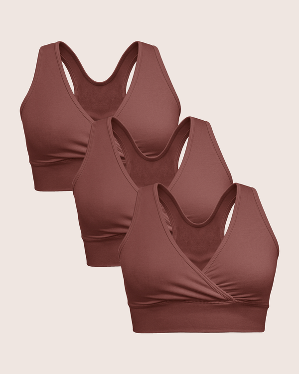 kindred bravely Wash Wear Spare® French Terry Nursing Bra Pack Redwood