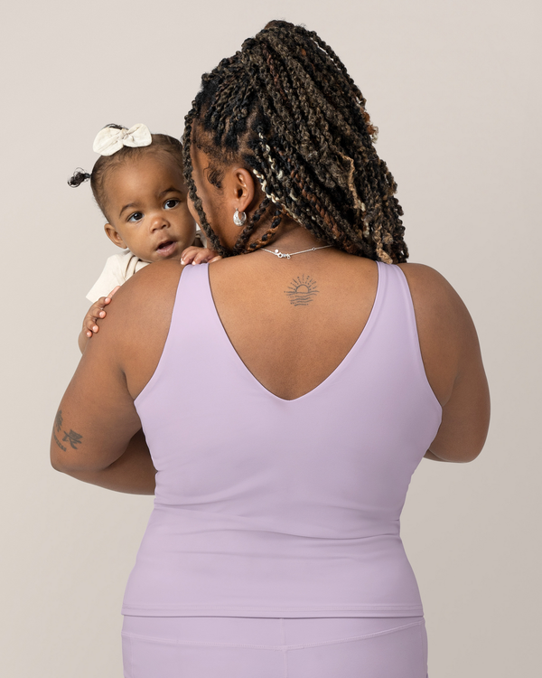 Kindred Bravely Wren Active V-neck Nursing Tank Top Lavender Mist