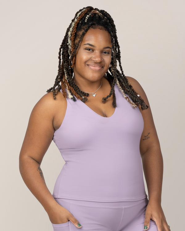 Kindred Bravely Wren Active V-neck Nursing Tank Top Lavender Mist