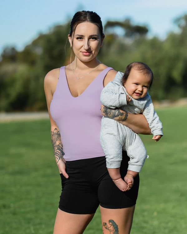kindred bravely Wren Active V-neck Nursing Tank Top Lavender Mist