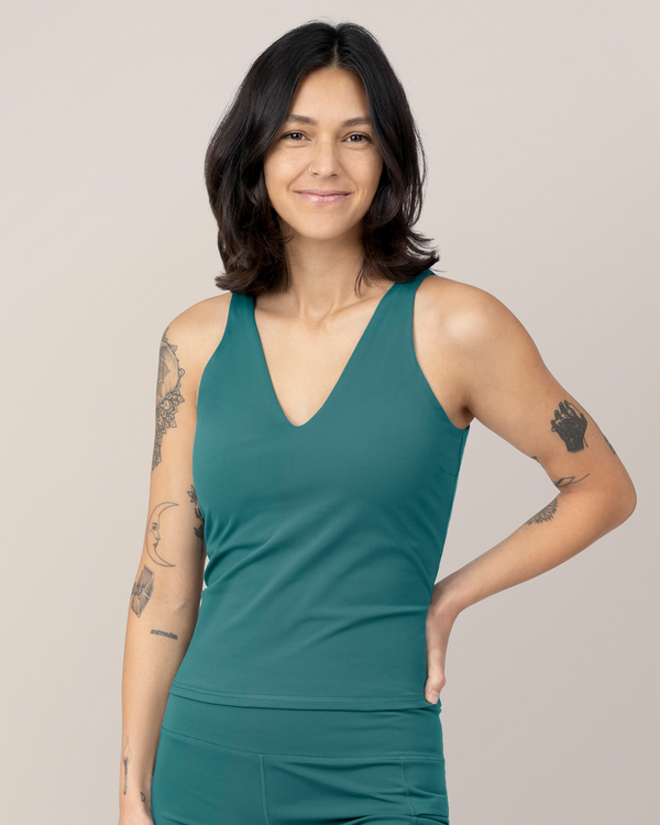 kindred bravely Wren Active V-neck Nursing Tank Top Teal