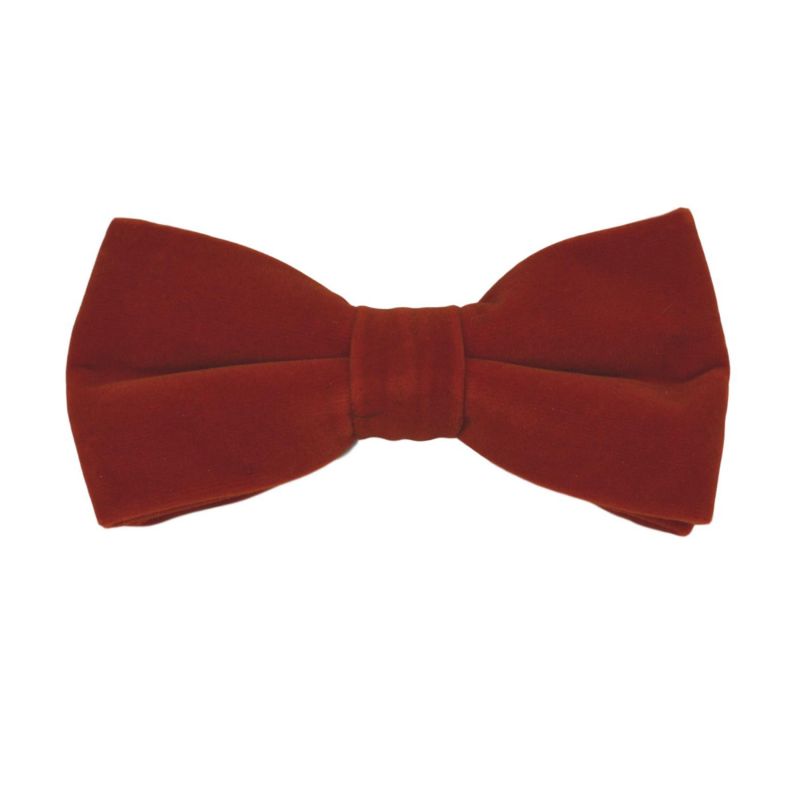 King & Priory Amber Brown Velvet Bow Tie & Pocket Square Set