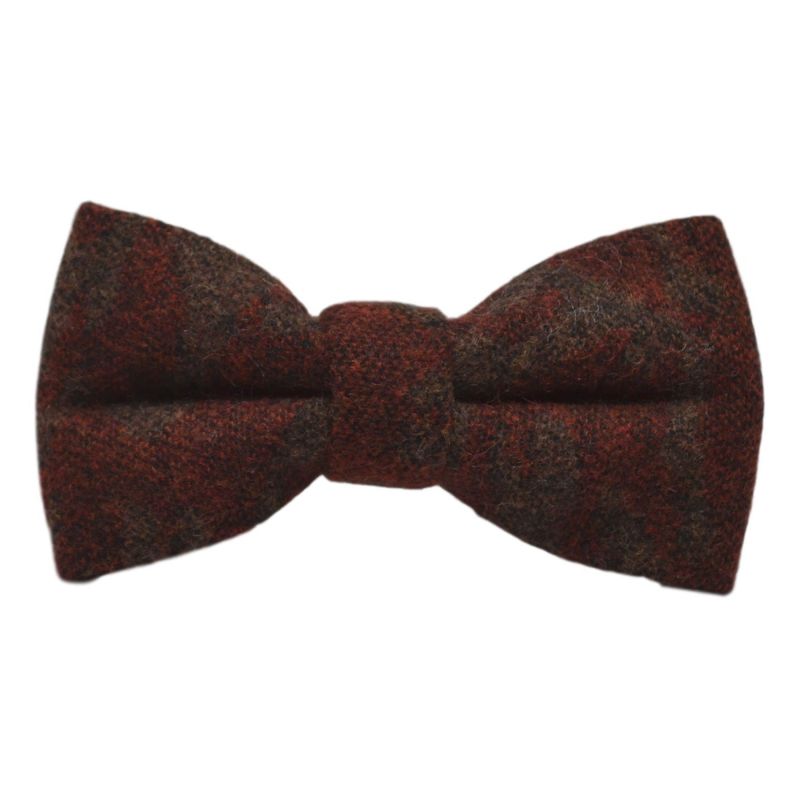 King & Priory Arabic Dark Amber Pattern Bow Tie & Pocket Square Set