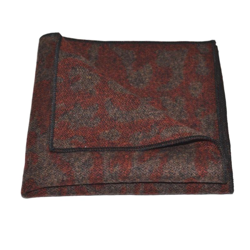 King & Priory Arabic Dark Amber Pattern Tie & Pocket Square Set