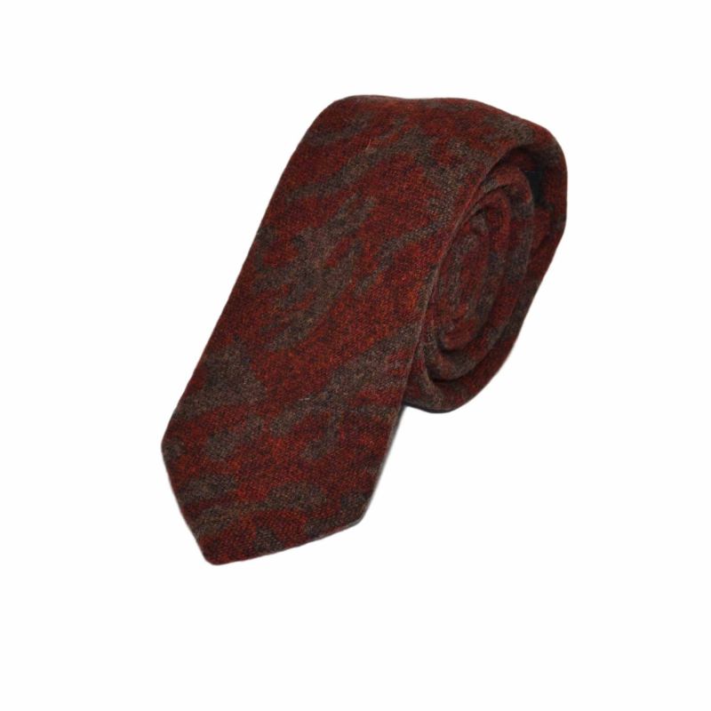 king & priory Arabic Dark Amber Pattern Tie & Pocket Square Set