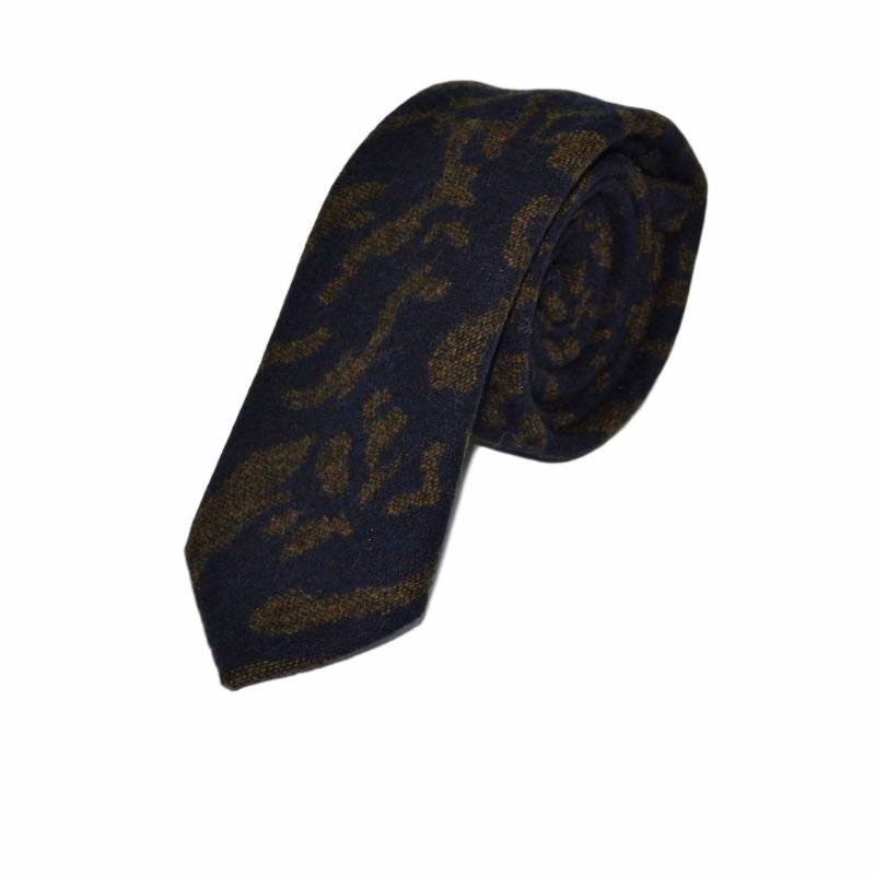 king & priory Arabic Navy Blue Pattern Tie & Pocket Square Set