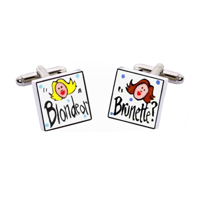 king & priory Blonde or Brunette Cufflinks by Sonia Spencer
