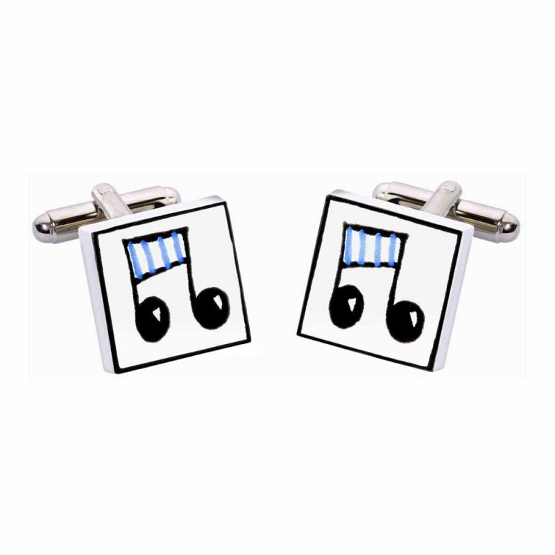 king & priory Blue Musical Notes Cufflinks by Sonia Spencer