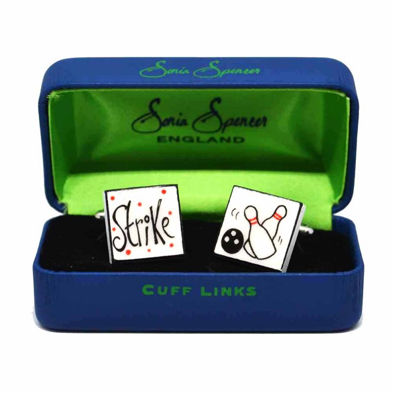 King & Priory Bowling Strike Cufflinks By Sonia Spencer