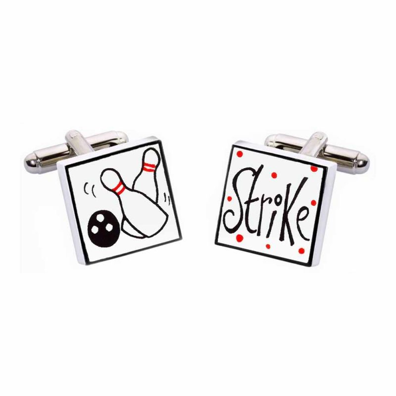 king & priory Bowling Strike Cufflinks by Sonia Spencer