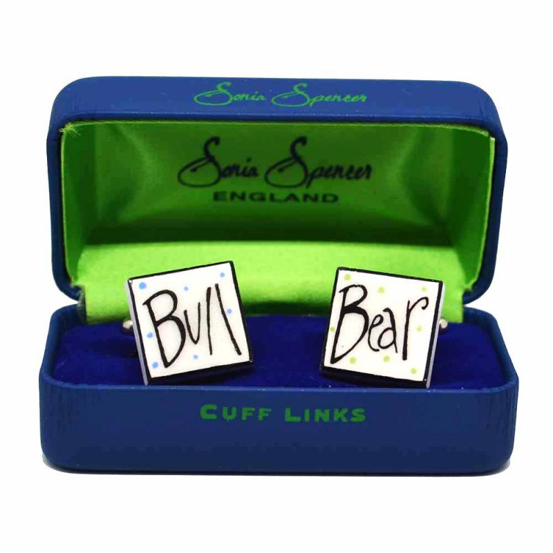 King & Priory Bull And Bear Cufflinks By Sonia Spencer