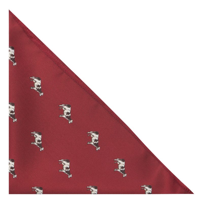 king & priory Burgundy Red Cow Embroidered Pocket Square
