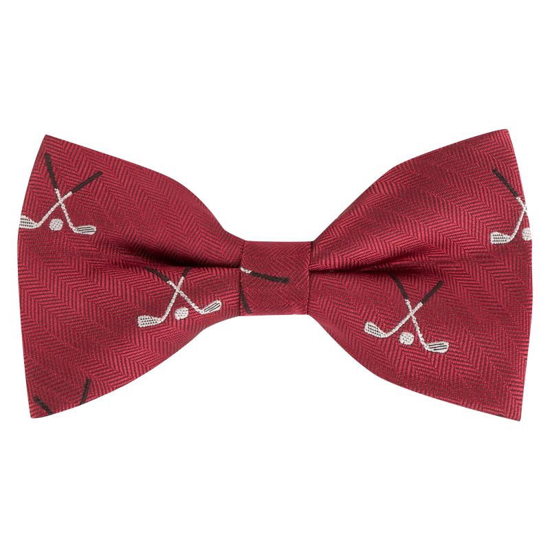 king & priory Burgundy Red Golf Clubs Herringbone Bow Tie