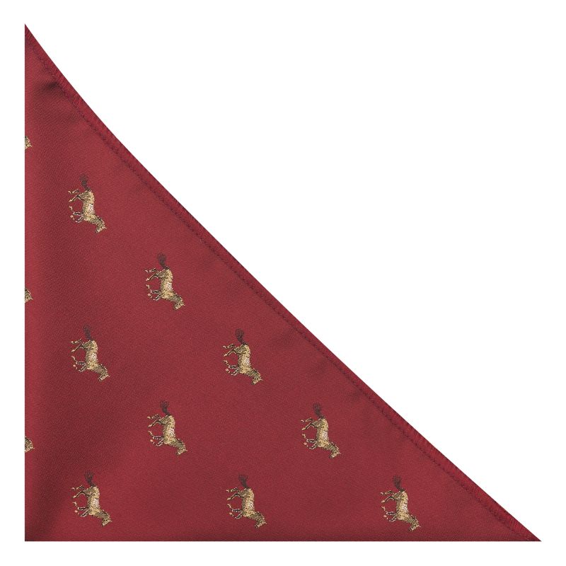 king & priory Burgundy Red Horse Embroidered Pocket Square
