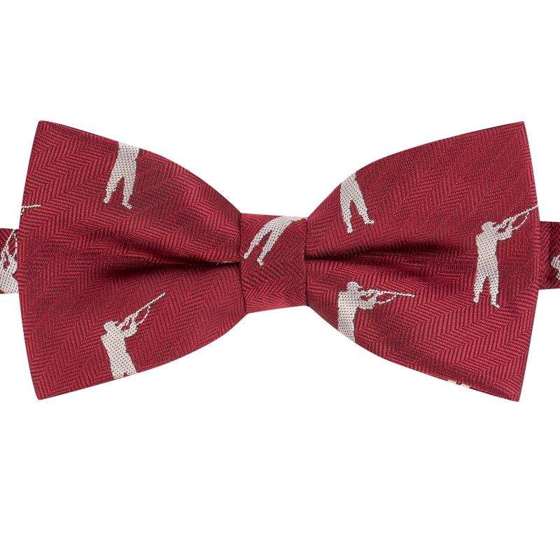King & Priory Burgundy Red Shooting / Gamekeeper Herringbone Bow Tie