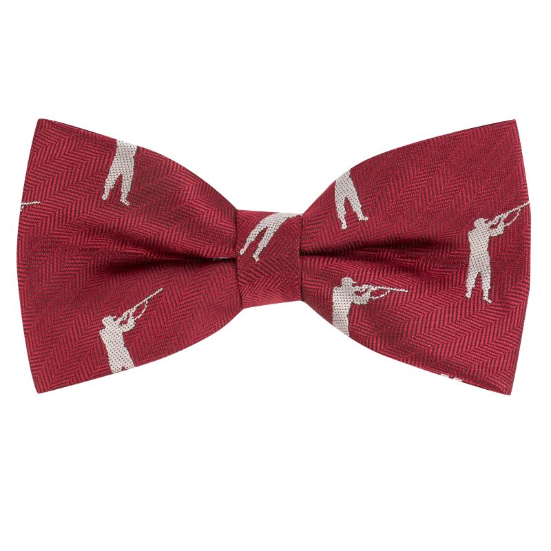 king & priory Burgundy Red Shooting / Gamekeeper Herringbone Bow Tie