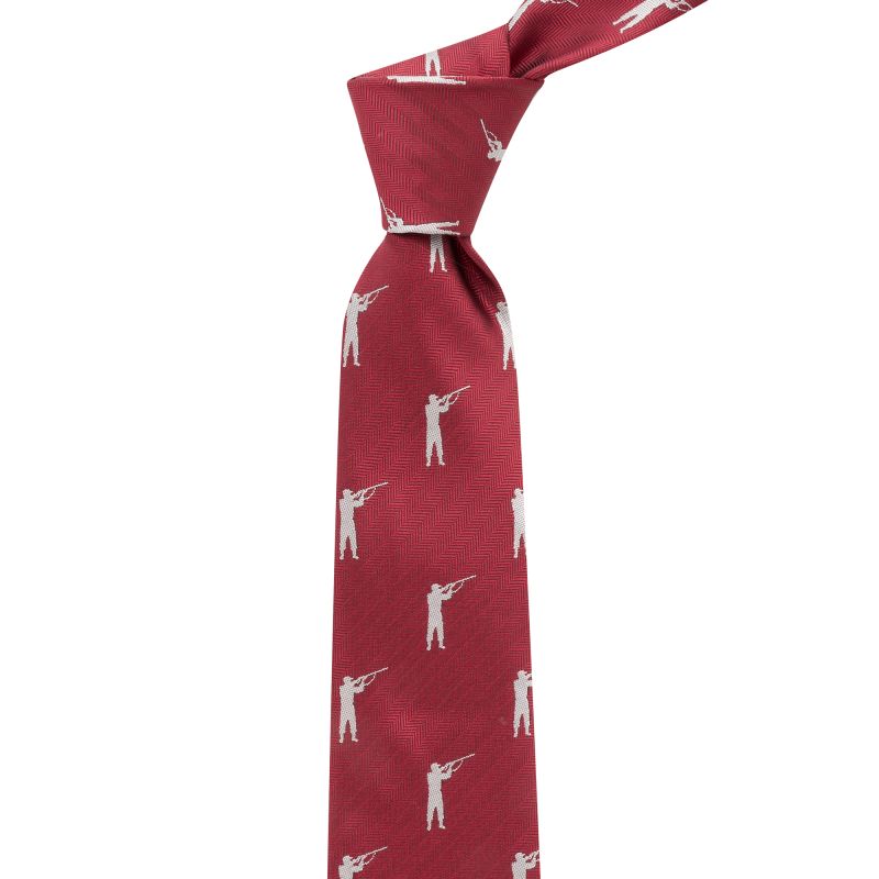 King & Priory Burgundy Red Shooting / Gamekeeper Herringbone Tie