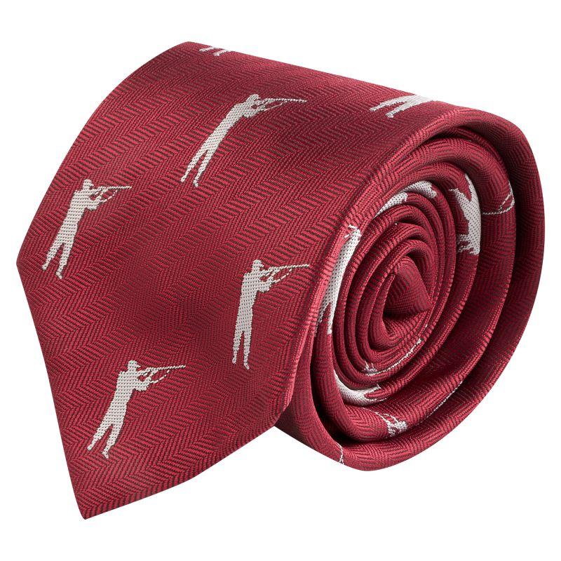king & priory Burgundy Red Shooting / Gamekeeper Herringbone Tie